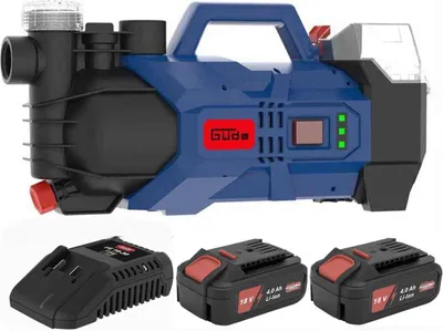 Produktbild von Güde Akku Gartenpumpe GP 18 V Pumpe mit 2 x Akku 4.0 Ah & Ladegerät integrierter Wasserfilter