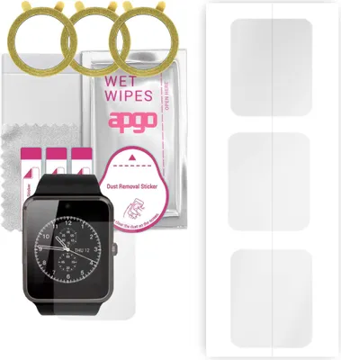 Produktbild von apgo 3 Stück Schutzfolie, klar, kompatibel mit DexXer GT08 Smartwatch, Hydrogel Displayschutzfolie mit Positionierhilfe, Displayfolie, robust und kratzfest