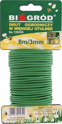 Produktbild von Beschichteter, grüner, weicher Gartendraht für Pflanzen, 8 m x 3 mm