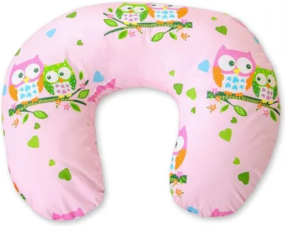 Produktbild von Abnehmbares Sitzsack-Stillkissen - Eulen auf Rosa