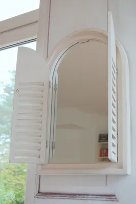 Produktbild von Landhause Spiegel, Wandspiegel KOS mit Fensterläden im Shabby Chic