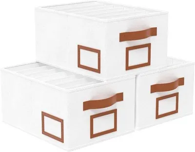 Produktbild von Famanu Aufbewahrungssystem Set 3 Stück - Organizer für Kleidung, faltbare Aufbewahrungsboxen, weiß