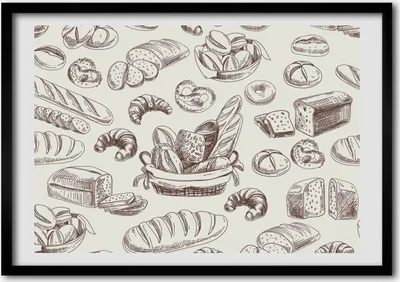 Produktbild von Bild - Bilder - Bilderrahmen - 70 cm x 50 cm - MDF-Rahmen, Wandkunst Brot