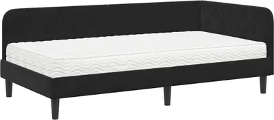 Obrázok produktu pre vidaXL Rohový rám postele Čierny 90 x 190 cm Zamat