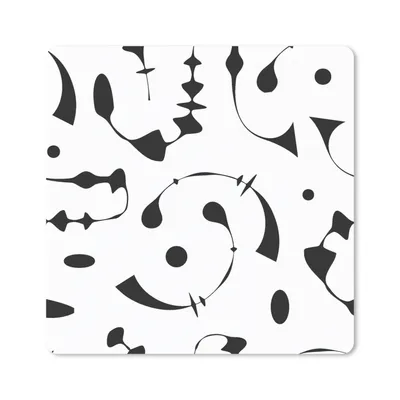 Produktbild von MuchoWow® Mauspad Mousepad Linienkunst - Abstrakt - Schwarz und Weiß - Muster 30x30 cm - Mousepads - Maus Mat - Pad - Mausunterlage - Gaming