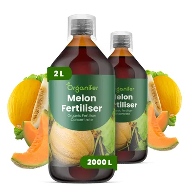 Obrázek produktu pro Melón Tekuté Hnojivo 2x1 L – 2-1-8 NPK – Pro Melóny – Podporuje Stabilný Růst & Rovnomerný Vývin – Organifer