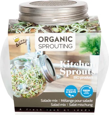 Artikelbild 1 von 'Sprossenglas mit BIO Keimsprossen Salatmischung' aus der Kategorie Sprossengläser