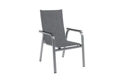 Produktbild von 4er Set MWH Solido Stapelstuhl Aluminium/Textilene Silber