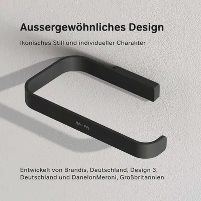 Produktbild von AM.PM Func Toilettenpapierhalter Wandmontage Klopapierhalter Edelstahl WC Papierhalter für Badezimmer Edelstahl Wandbefestigung, Schwarz