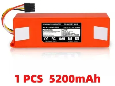 Immagine prodotto di Batteria per aspirapolvere robot – Batteria di ricambio 14,4 V 5200 mAh agli ioni di litio – Compatibile con i modelli S50, S51, S55, S5 Max, S6, S60, S65 – Dimensioni: 4,3 x 4,5 x 13,7 cm