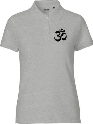 Produktbild von Huuraa Damen Polo Shirt Om Symbol S Sport Grey Bio Baumwolle Fairtrade Poloshirt Geschenkidee