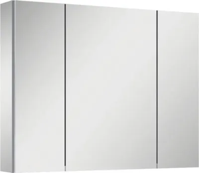 Produktbild von Jungborn Spiegelschrank 806 x 129 x 618 mm grau 3-türig mit einseitigen Spiegeltüren und Seitenverspiegelung