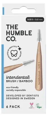 Obrázek produktu pro Humble mezizubní kartáček z bambusu, velikost 3 (0,6 mm), modrý