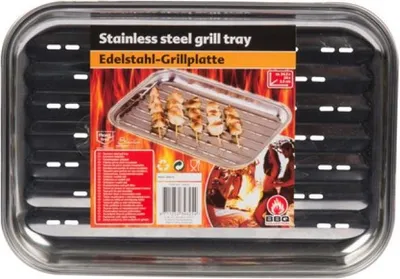 Obrázek produktu pro BBQ grilovací deska z nerezové oceli 34,5 x 24 cm
