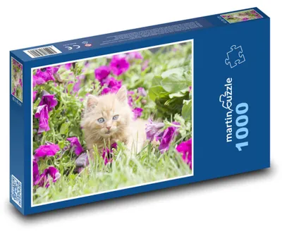 Zdjęcie produktu dla Puzzle 1000 Kotek wśród kwiatów - martinpuzzle