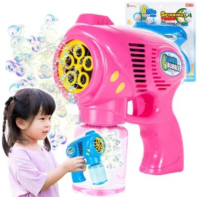 Zdjęcie produktu dla Maszynka pistolet do robienia baniek mydlanych+ płyn - 2 kolory