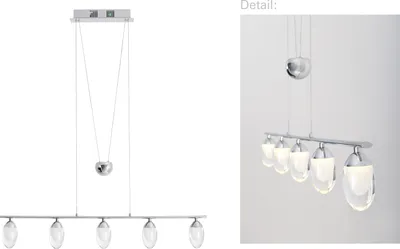 Produktbild von Näve LED Gegenzug-Pendelleuchte; Farbe: chrom, klar, 7052342