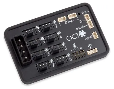 Productafbeelding van Ventilatorbesturing - Fan Controller - PC Koeling Optimaliseren - 8 Kanaals PWM - 100W Max - Zwart