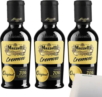Produktbild von Mazzetti Balsamico Cremoso 3er Pack (3x215ml Flasche) + usy Block