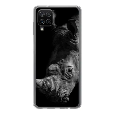 Produktbild von MuchoWow® Handyhülle Schutzhülle Hülle für Samsung Galaxy A12 Nashorn - Wildtier - Porträt Silikon Softcase Handy Hülle - Bild