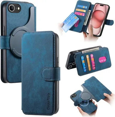 Produktbild von iPhone 16e / 17e Hülle - CaseNeo 2-in-1 Klapphülle & Back Cover - MagSafe Compatible - Blau