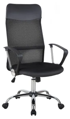 Immagine prodotto di Sedia Ergonomica da Ufficio Girevole e Dondolo con Ruote, Altezza Regolabile e Schienale a Rete, 63x65x109-119 cm, Nero