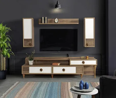 Produktbild von Wohnzimmer Wohnwand rtv Lowboard Holz Braun Möbel Fernseh Neu Modern