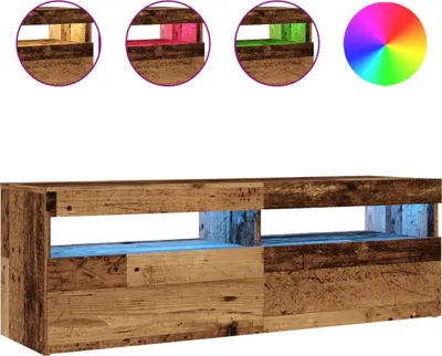 Zdjęcie produktu dla vidaXL Szafka pod telewizor z LED o wyglądzie drewna z odzysku 120x35x40 cm materiał drewnopochodny
