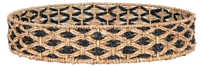 Obrázek produktu pro Nerja — Kulatý proutěný podnos z mořských řas, černý/přírodní, ø 38 cm