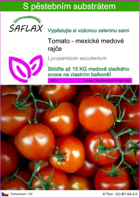 Obrázek produktu pro SAFLAX - Tomato - mexické medové rajče - Lycopersicon esculentum - 10 Semena - S pěstebním substrátem bez klíčků