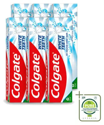 Imagen del producto de 6 tubos de pasta dental Colgate White Teeth - 75 ml - Pack grande - 6 unidades