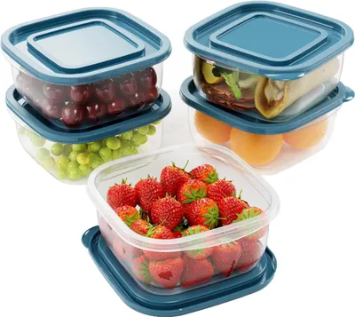 Produktbild von Rechteckige Kunststoff-Portionsdosen - Lebensmittelaufbewahrungsbox - 5 Stück - 950 ml - Kunststoff