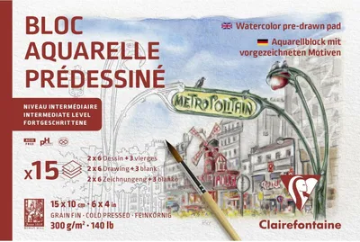 Produktbild von Clairefontaine 975727C, Mehrfarbig, 300 g/m², 10 Blätter