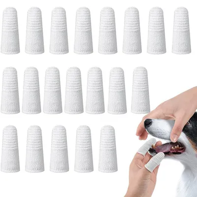 Produktbild von 20 Stück Zahnbürsten für Hunde, wiederverwendbare Zahnbürsten für Haustiere
