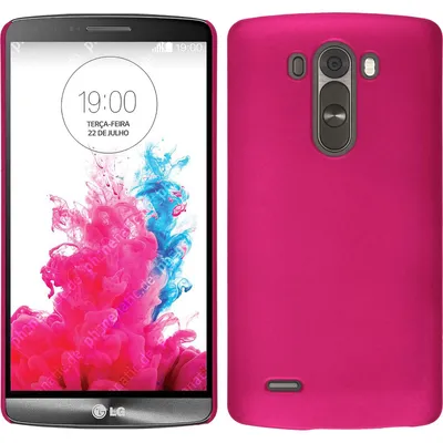 Produktbild von PhoneNatic Case kompatibel mit LG G3 - Hülle pink gummiert Hard-case + 2 Schutzfolien