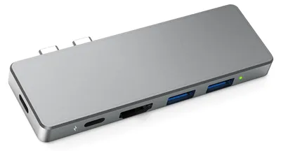 Zdjęcie produktu dla Hub USB-C - 7 w 1 - USB 3.0 - Czytnik kart - Ładowanie PD - Wideo 4K - Szary