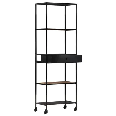 Immagine prodotto di Libreria 60x35x180 cm in Legno di Mango Grezzo e Ferro