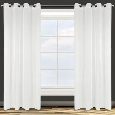 Transparenter Vorhang mit 8 Ösen, weiß, 140x250 cm