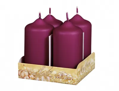 Image de Nohel Garden Bougie de l'Avent rouleau métallique mat d5x9cm 4pcs
