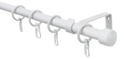 Produktbild von Gardinenstangen-Set GARDINIA Cap 130-240 cm, ausziehbar, Metall/Kunststoff, Weiß