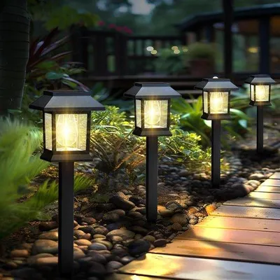 Produktbild von Solarleuchten, 12 Stück, wasserdicht, automatische Ein/Aus-Solarstraßenbeleuchtung für Garten, Landschaft, Weg, Terrasse, Auffahrt, Wandelpfaddeko