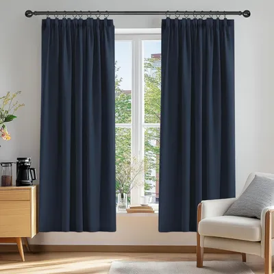 Produktbild von Verdunkelungsgardinen Thermo 183x132cm Dunkelblau 2er Set