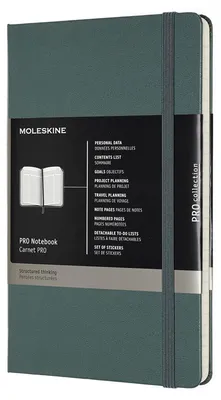 Produktbild von Professionelles Notizbuch Large A5 Hardcover 120 Blatt waldgrün.