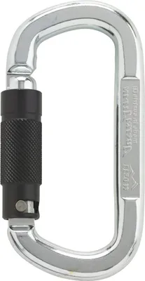 Ovaler Karabinerhaken mit 2-Wege-Autolock; asymmetrisch; aus Edelstahl; von Austri Alpin.