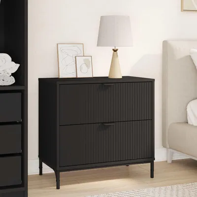 Obrázek produktu pro vidaXL Noční stolek černý 63,5 x 36 x 61 cm Materiál na bázi dřeva