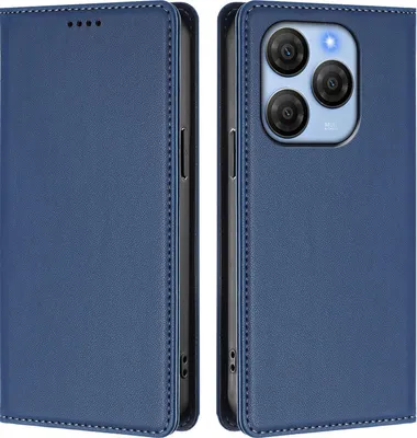 Image de Etui en cuir pour Blackview Shark 9, étui magnétique en cuirPolyuréthaneavec support Bleu foncé