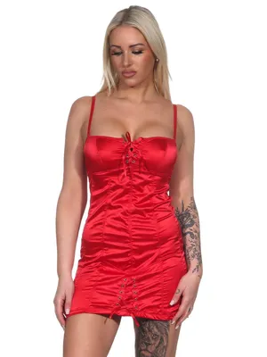 Immagine prodotto di Nachtkleid in raso nero da donna; Rot/M/38