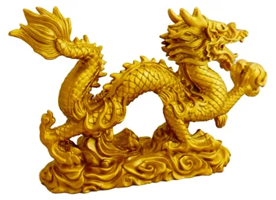 Produktbild von Chinesisches Sternzeichen Goldener Drache Statue Tierdekoration Dekoration