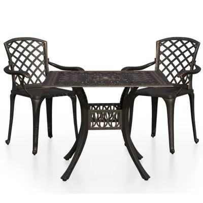 Produktbild von 3-tlg. Bistro-Set Aluminiumguss Bronzen