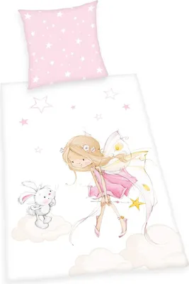 Obrázek produktu pro Ložní povlečení Herding LITTLE FAIRY s oboustranným motivem, 100% bavlna, 135x200 cm+80x80 cm